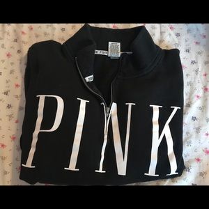 Women’s PINK quarter zip up black large